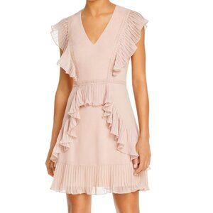BCBGMAXAZRIA Flounce Ruffled Mini Dress (Size 4)